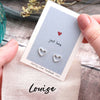 Gift Bag 'Just Love' Heart Earrings - sterling silver-NuNu jewellery