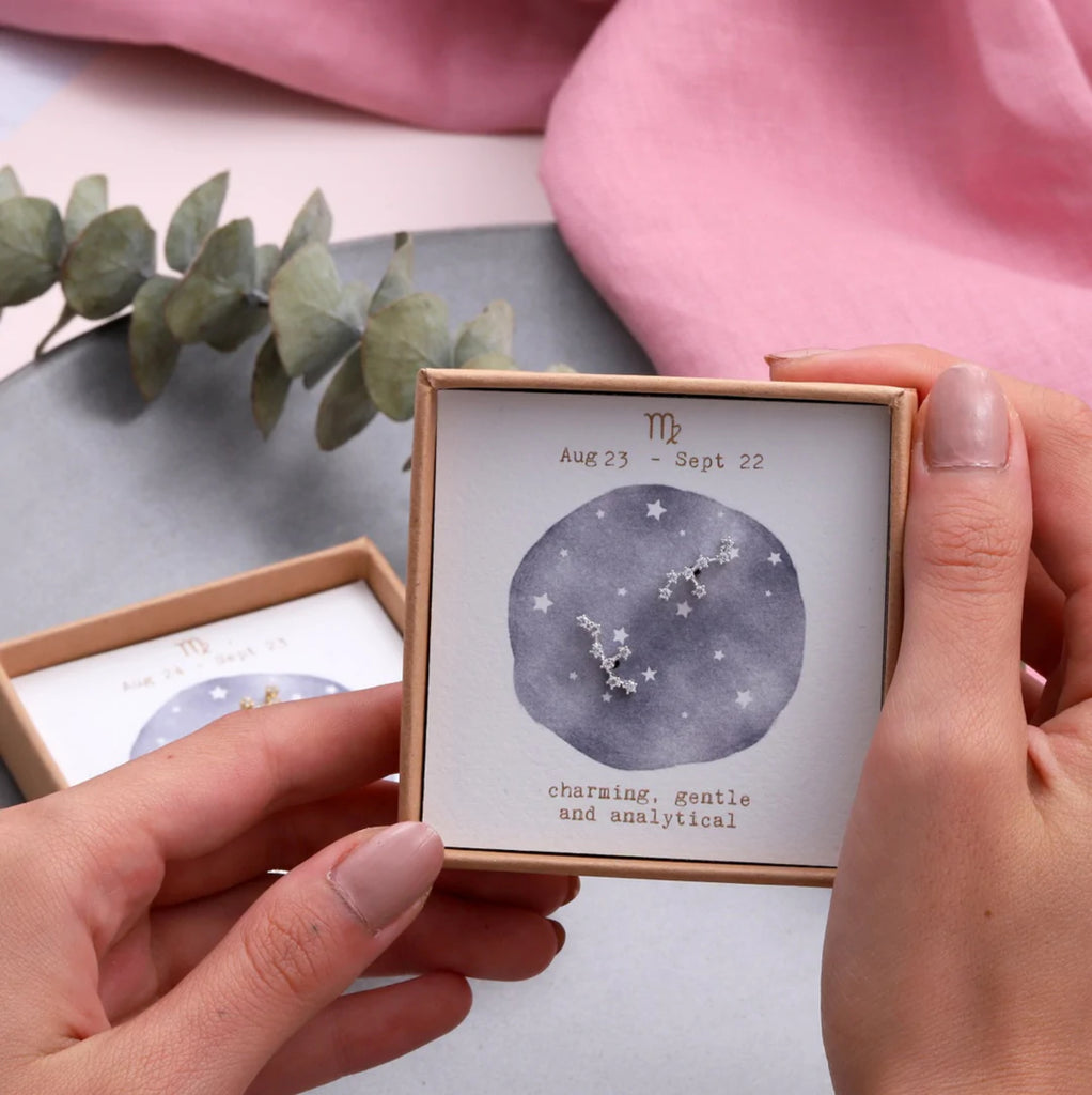 Star Sign Constellation Earrings Studs - sterling silver-NuNu jewellery